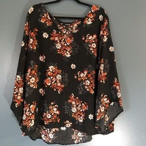 Black Floral Blouse